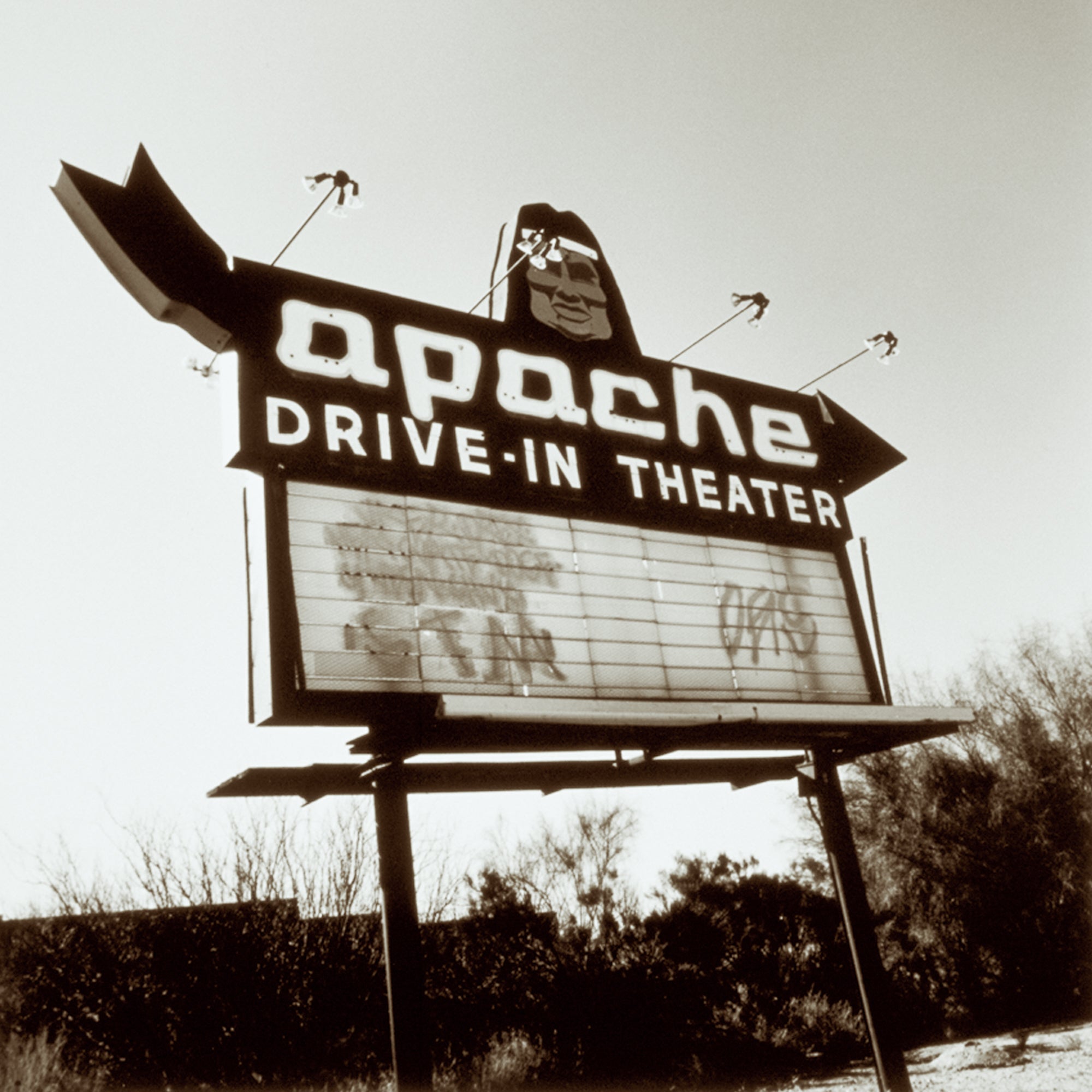 Apache Drive-In Sepia, Jules Frazier Fine Art Photograph
