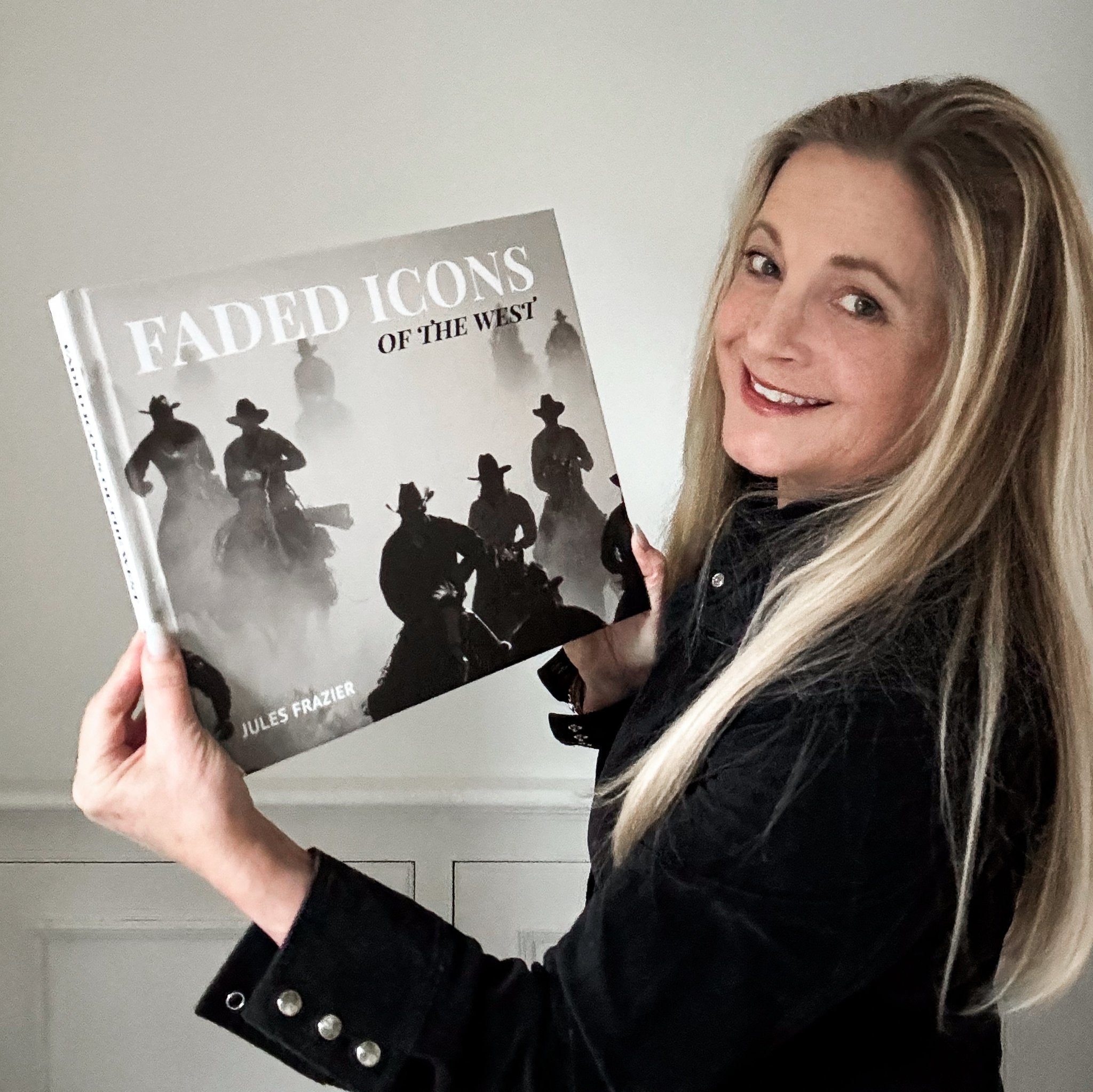 FADED ICONS OF THE WEST- Book with Jules holding book