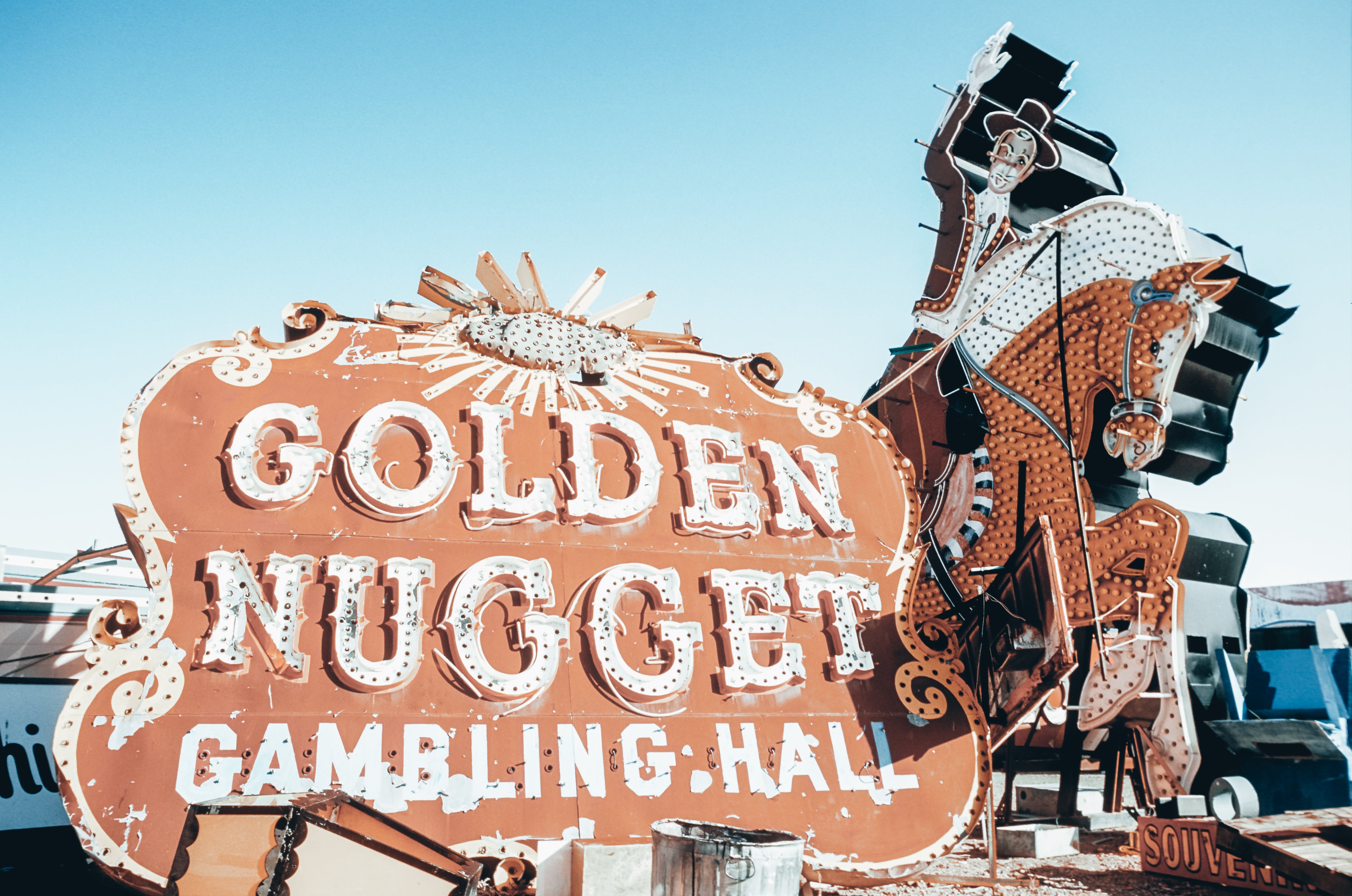 Golden Nugget Gamblin Hall sign Las Vegas