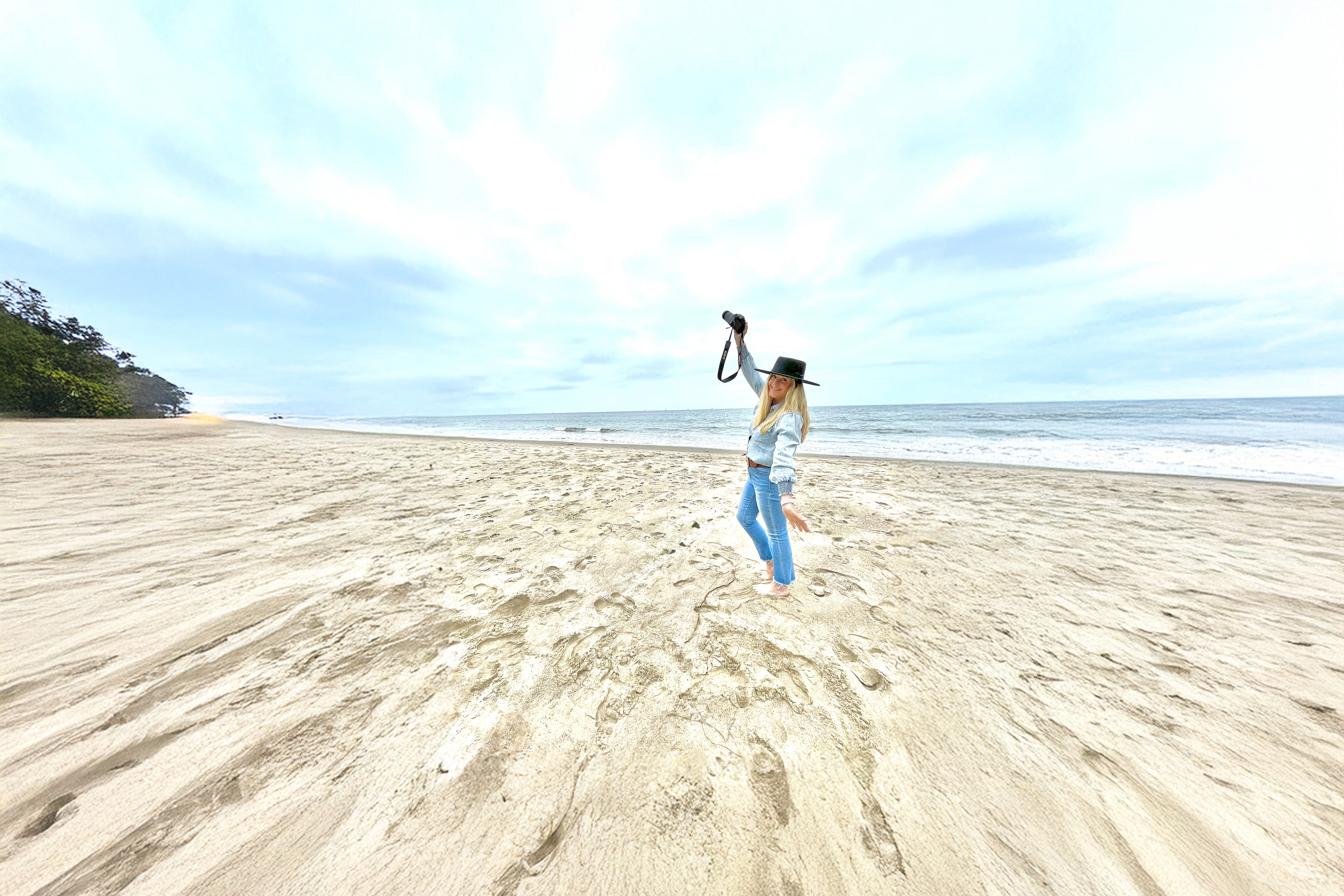 Jules Frazier-photographer taking pictures on empty beach in California