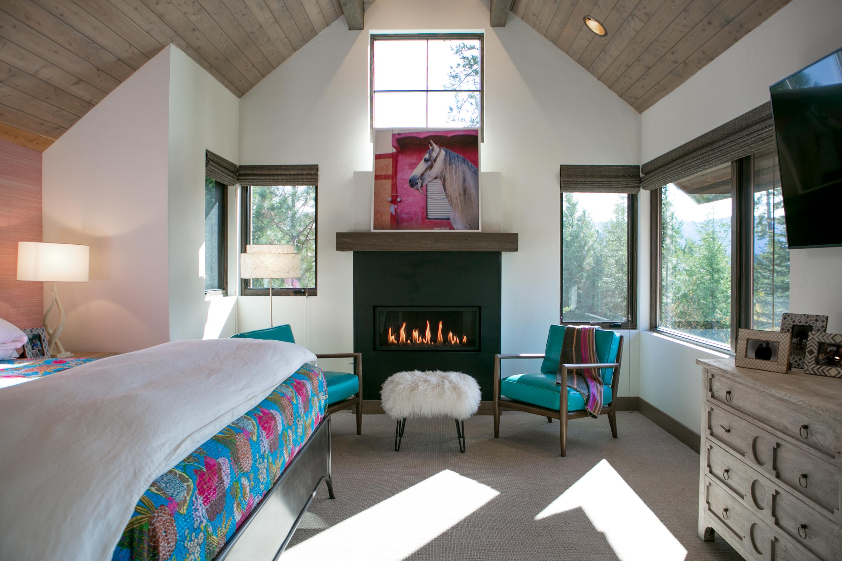 Jules Frazier fine art print in modern mountain home in Suncadia Resort