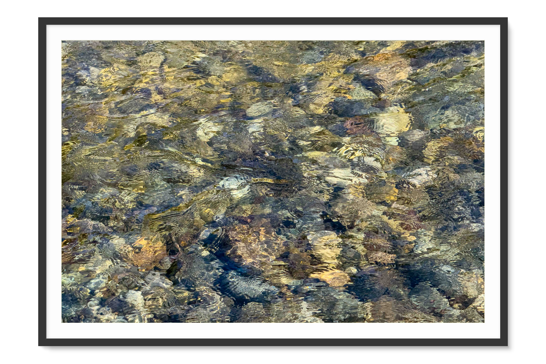 River Rock-Framed abstract art print with a textured pattern of earthy tones.
