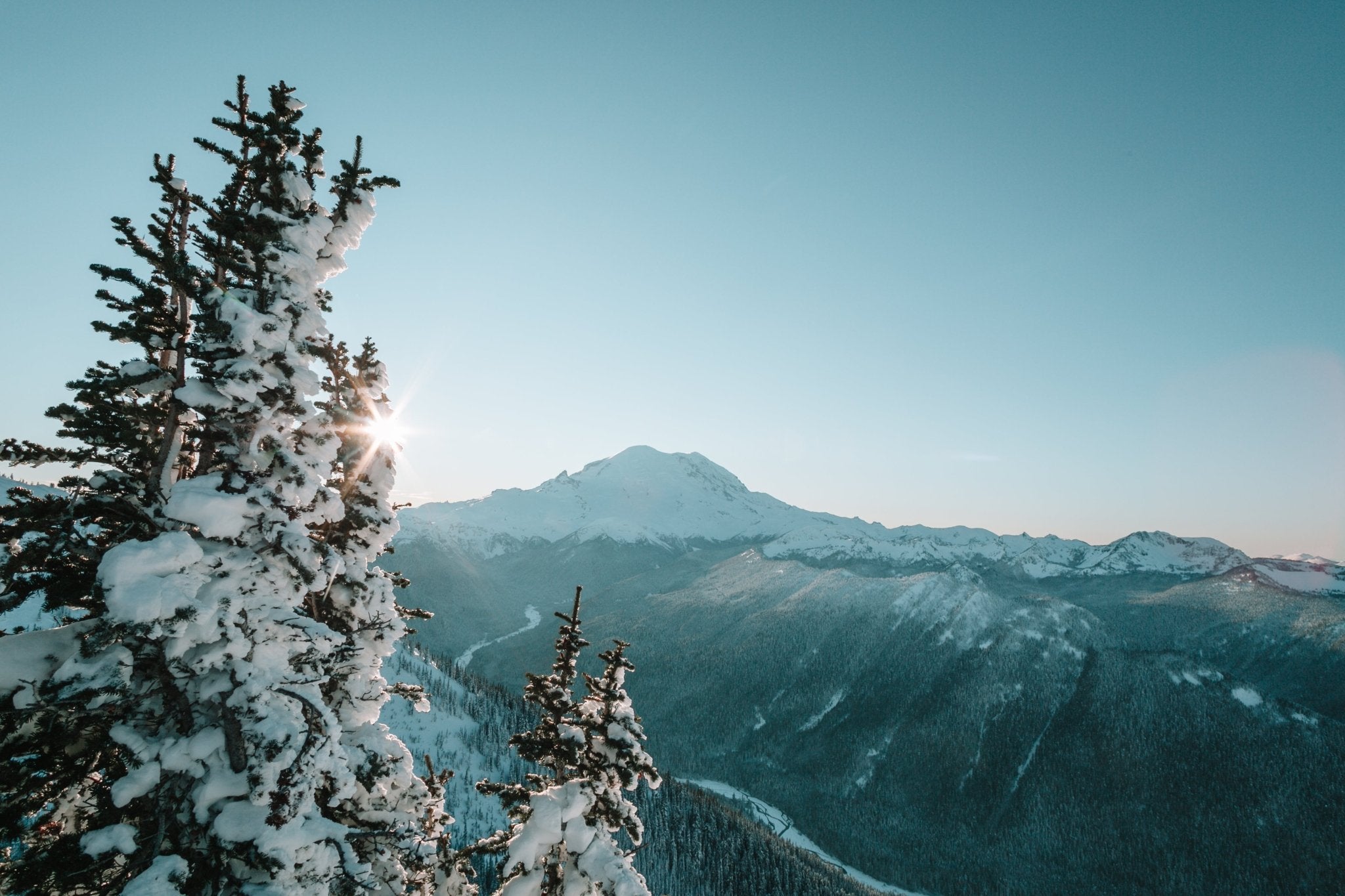 Sunset Over Mount Rainer, Jules Frazier Fine Art Photograph